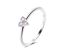 Beautiful Gems with CZ Silver Ring NSR-3938